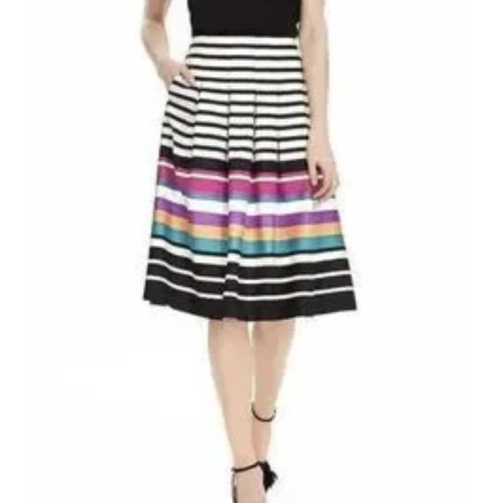 NNT, Banana Republic Women's 16 Pleated A-Line‎ Midi Multi-Colored Skirt